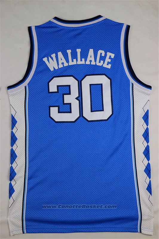Maglia NCAA North Carolina Tar Heels Rasheed Wallace #30 Blu